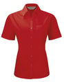 Dames blouse korte mouw Poplin Russell R-935F-0 Classic Red